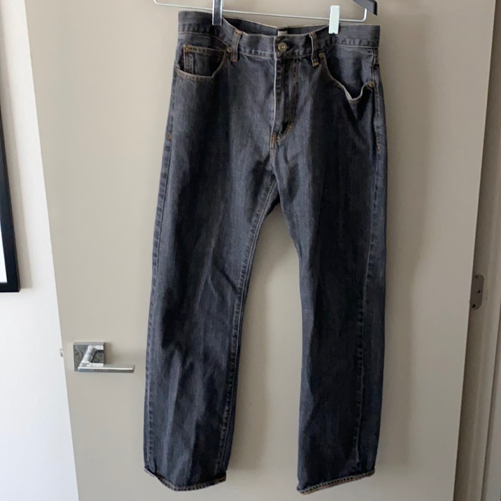 Dark gray slim straight jeans
